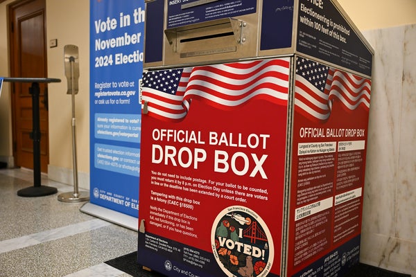 US Voting ballot drop