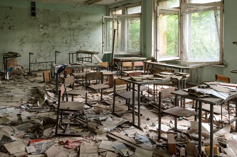 Classroom in Chernobyl exclusion zone