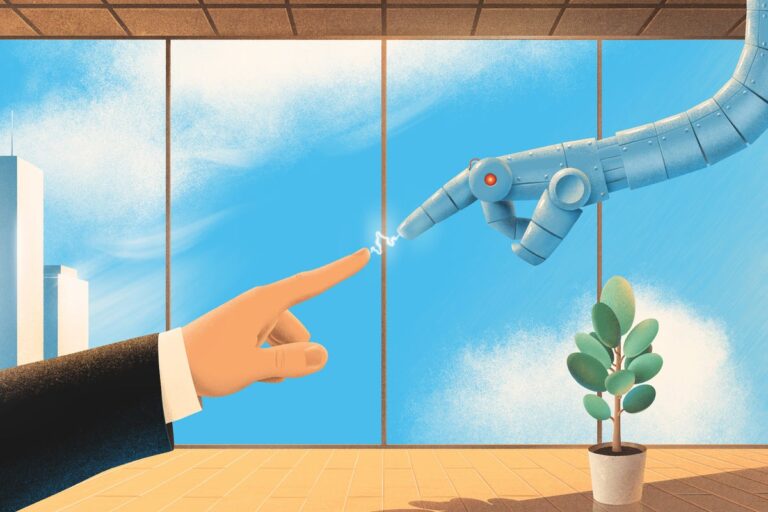 robot and human hand reach to touch fingers ai consciousness